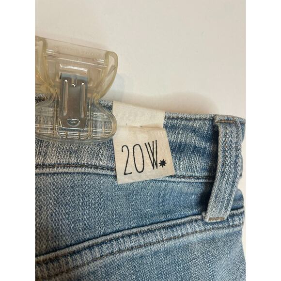 Cosmic Blue Love Womens Denim High Rise Distressed Cropped Jeans Size 20W Blue - Picture 3 of 6